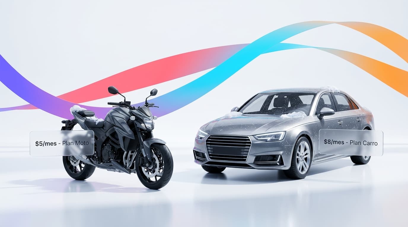 Planes LavaGo: Moto $5/mes y Carro $8/mes